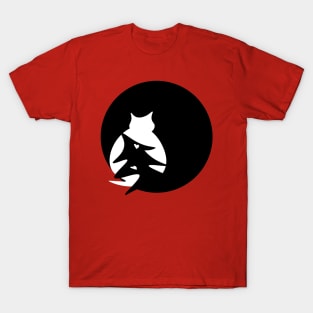 happy holidays christmas skandi cat and pine silhouette design T-Shirt